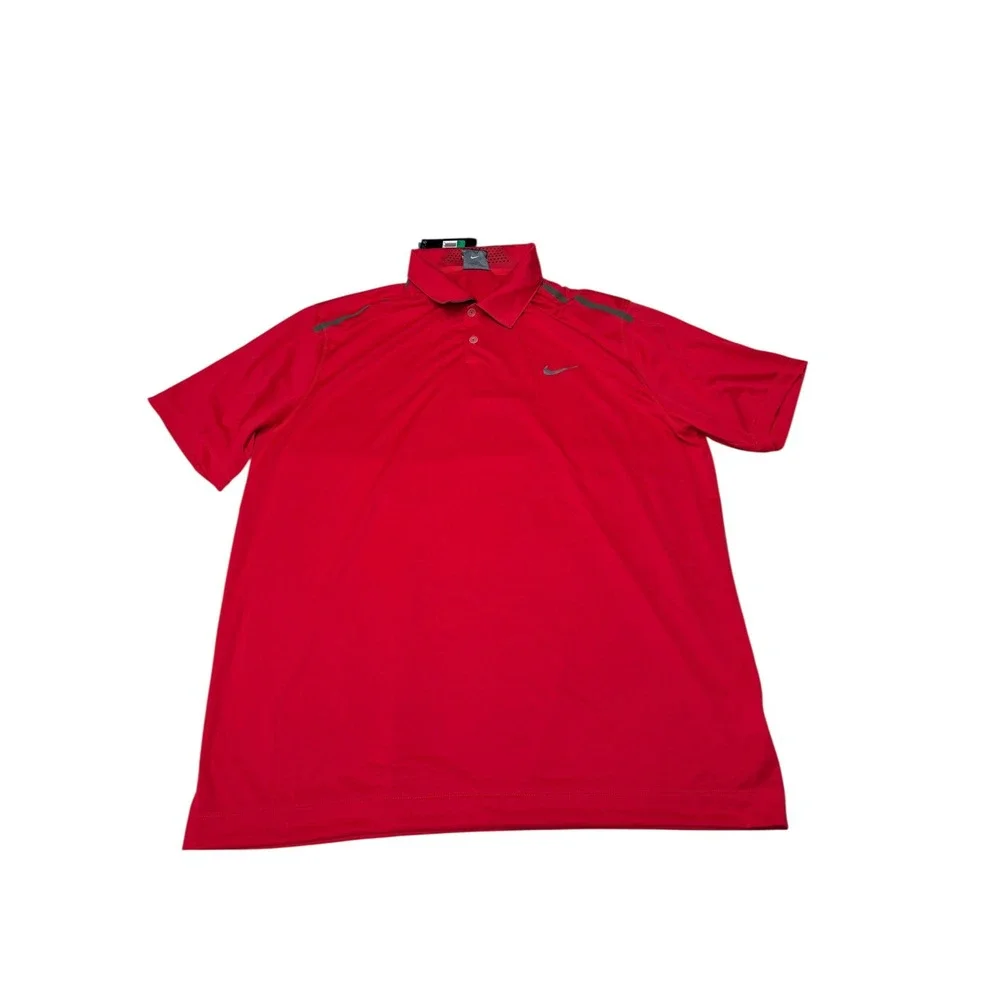 NWT Nike Golf Dri-FIT Polo Shirt Mens XL Red Short Sleeve Performance 597326-694